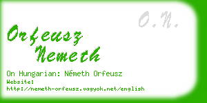orfeusz nemeth business card